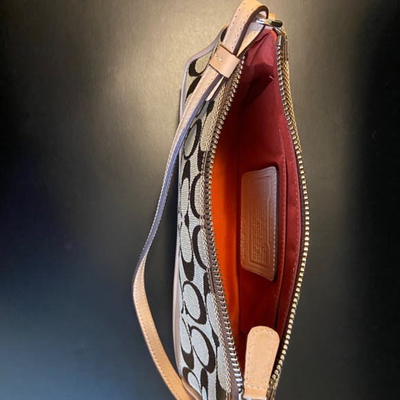 Coach Signature Fabric and Leather Hand Bag - Picture 6 of 7